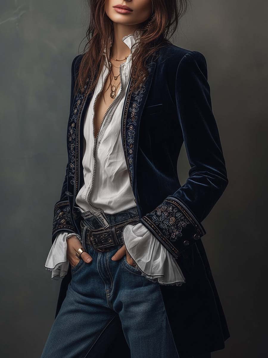 Women’s Embroidered Longline Jacket