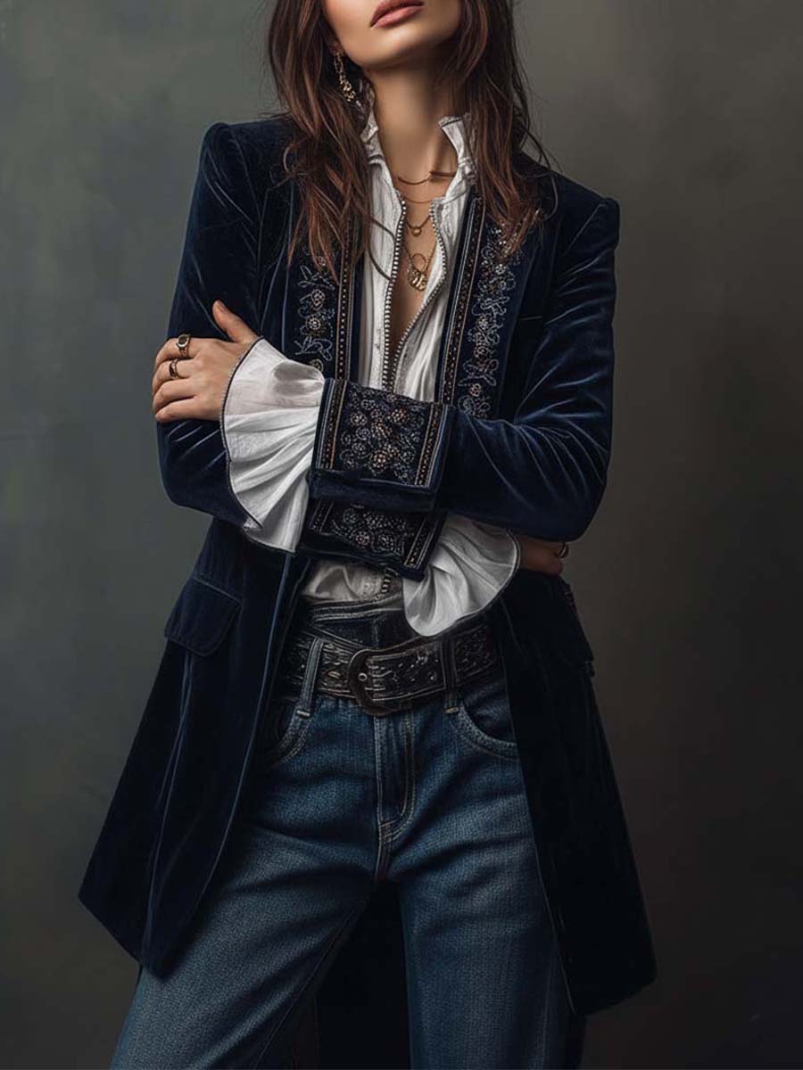 Women’s Embroidered Longline Jacket