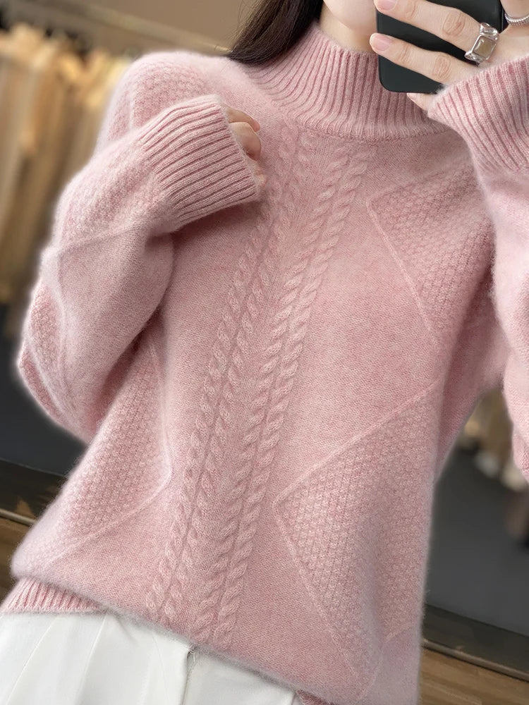 Ellis | Cashmere Turtleneck Sweater with Cables