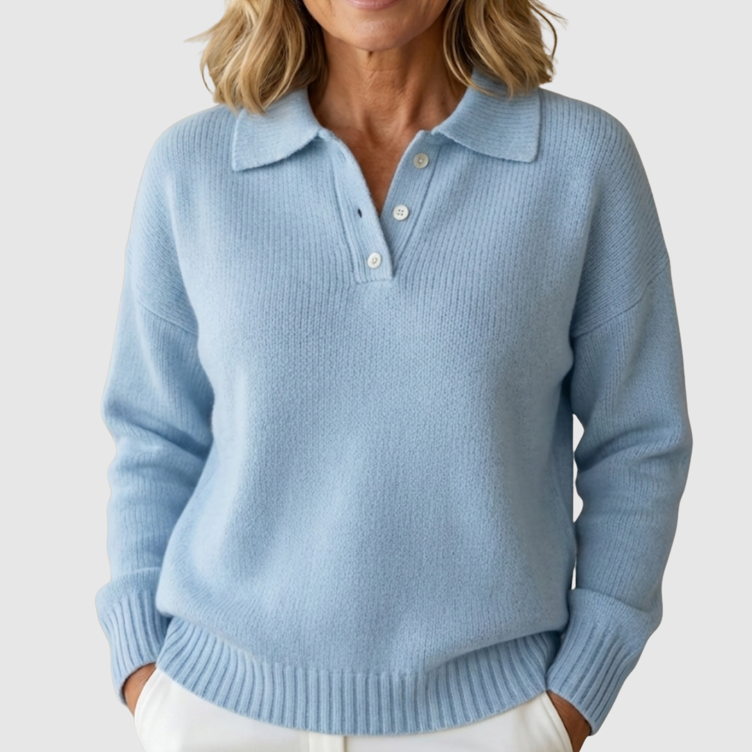 Herra – Soft and Comfortable Polo Sweater for Winter, Elegant and Easy to Wear