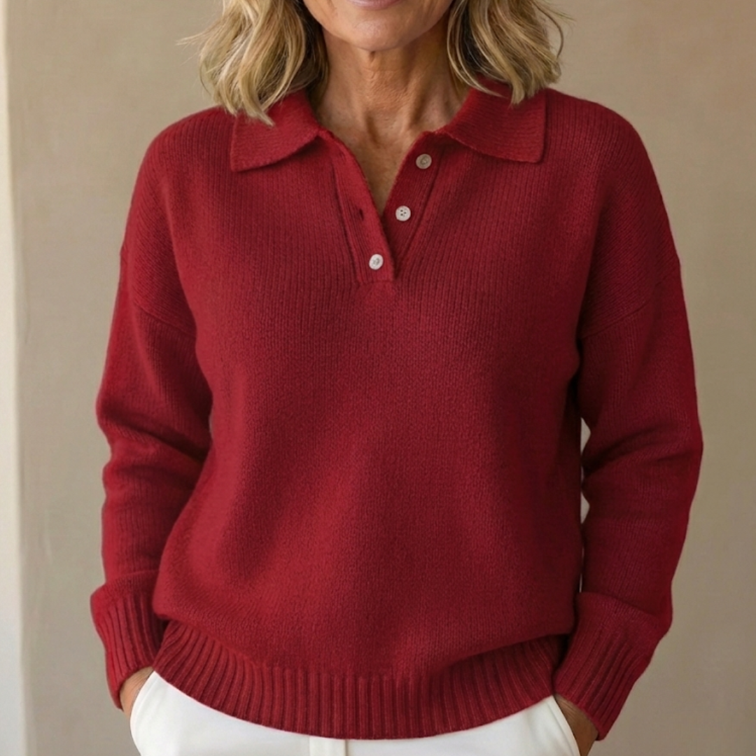 Herra – Soft and Comfortable Polo Sweater for Winter, Elegant and Easy to Wear