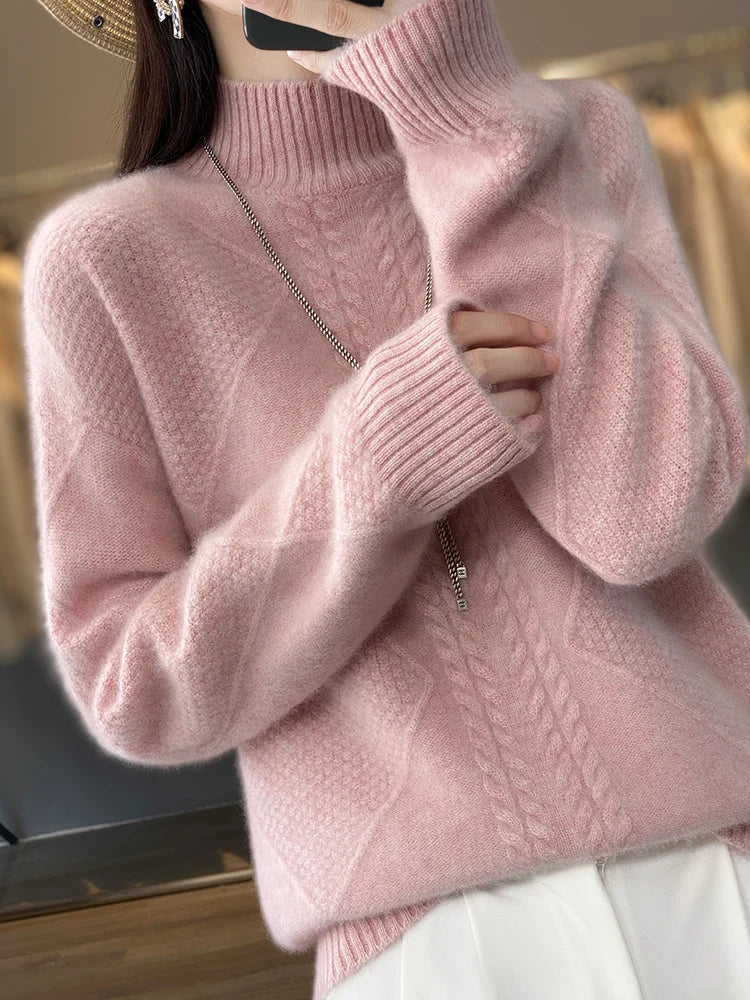 Ellis | Cashmere Turtleneck Sweater with Cables