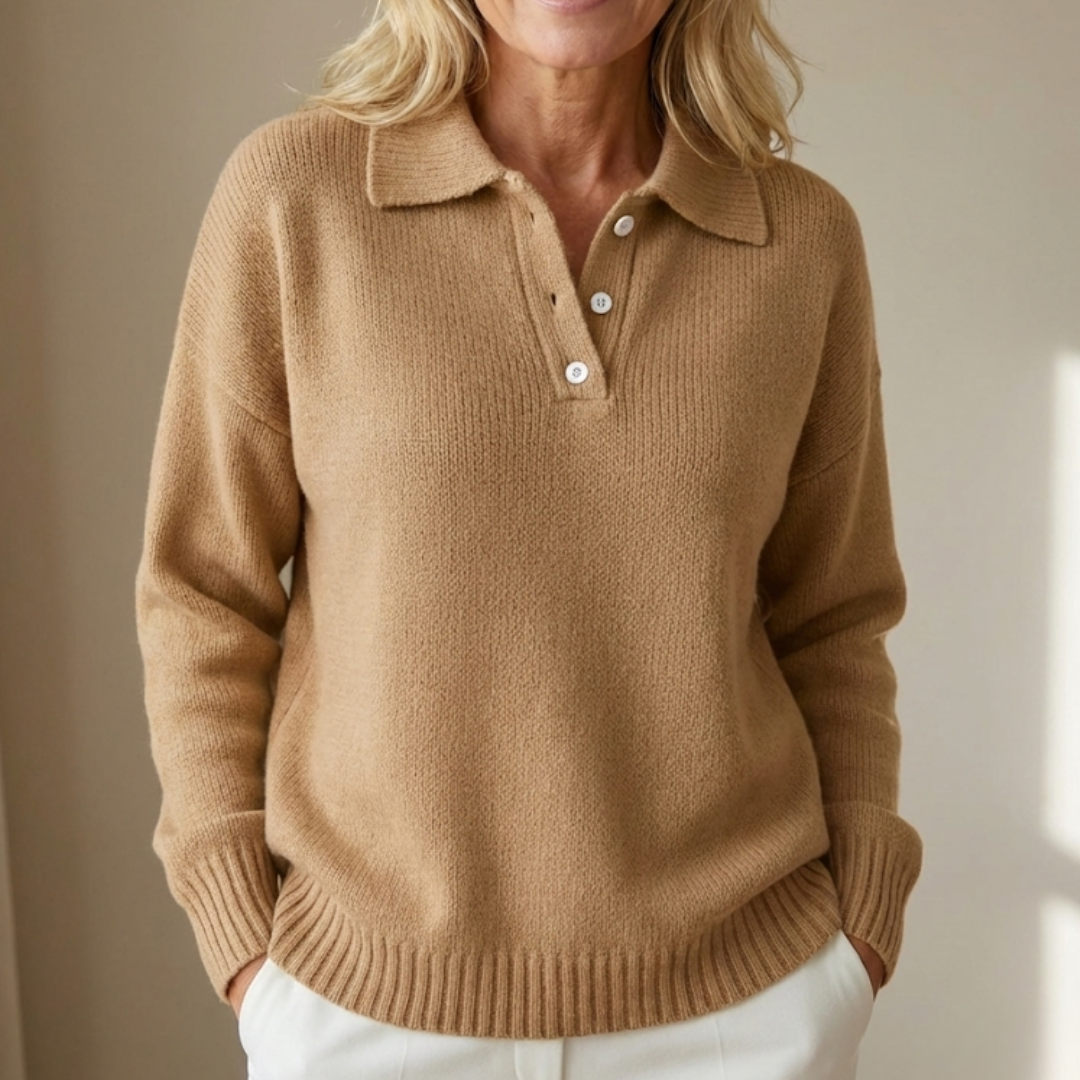 Herra – Soft and Comfortable Polo Sweater for Winter, Elegant and Easy to Wear