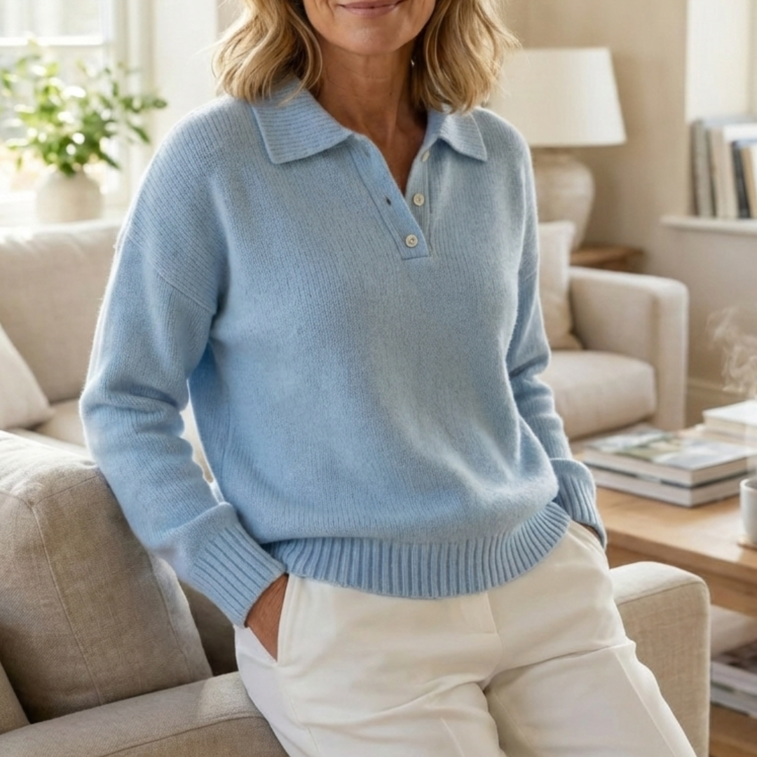 Herra – Soft and Comfortable Polo Sweater for Winter, Elegant and Easy to Wear