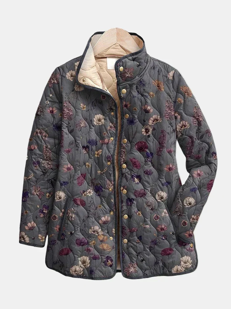 Niva | Vintage Floral Print Quilted Jacket