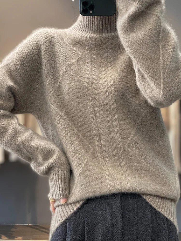 Ellis | Cashmere Turtleneck Sweater with Cables