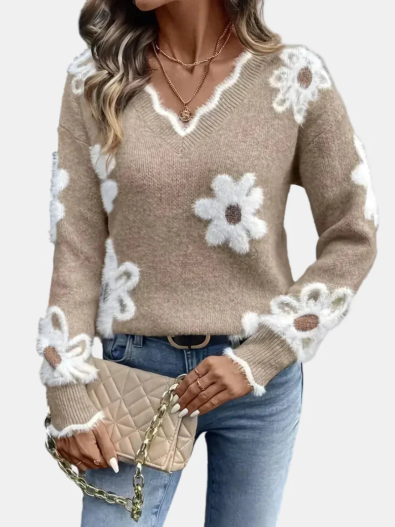 Charlotte | Floral V-Neck Timeless Sweater