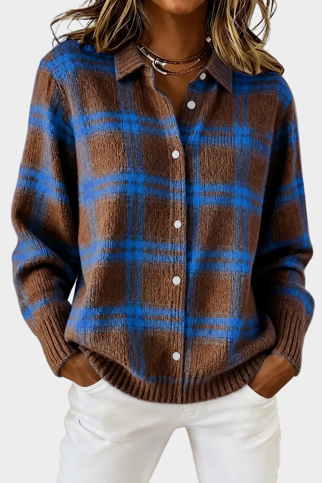 Lumi | Elegant Checkered Cardigan