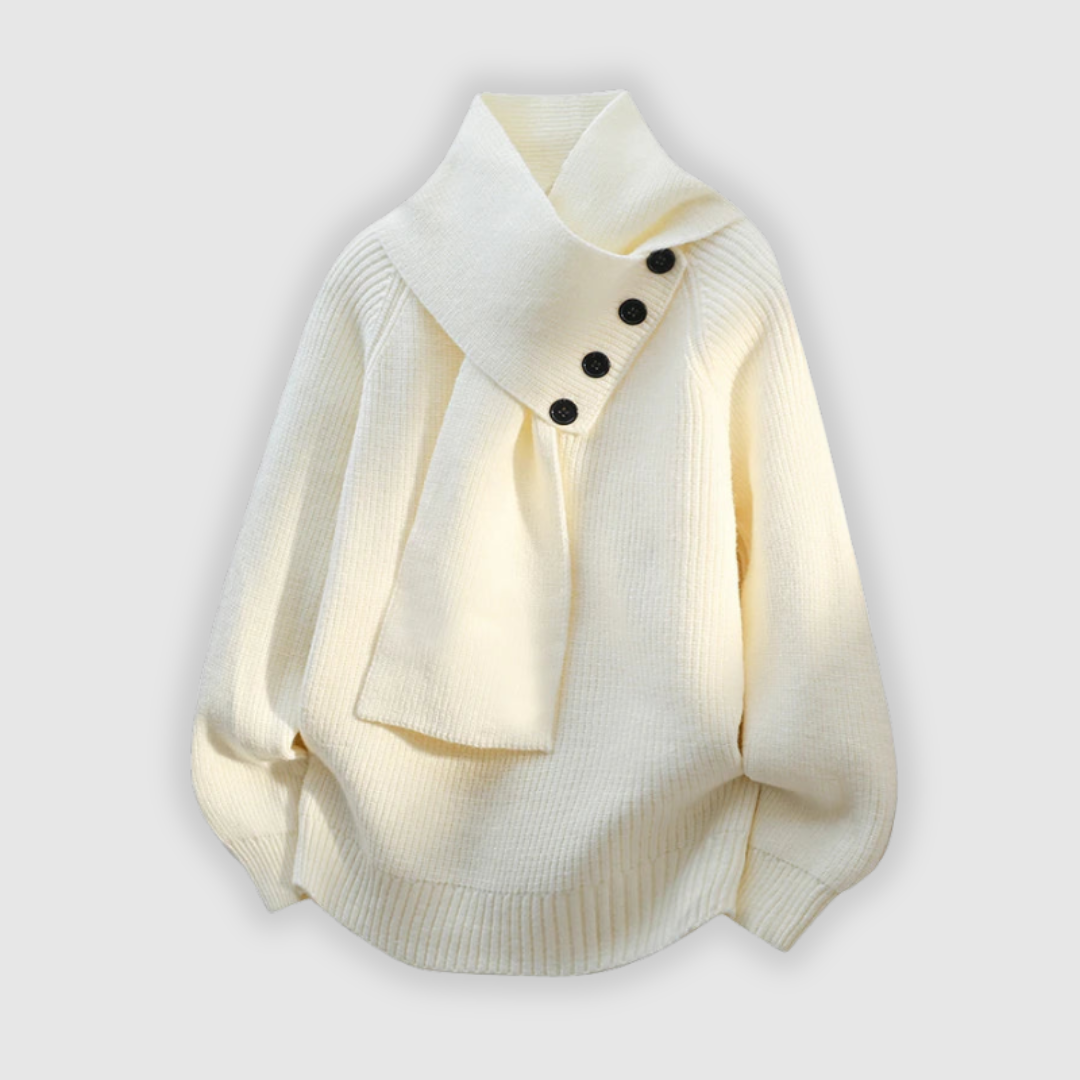 Arielle | Comfortable Scarf Collar Sweater