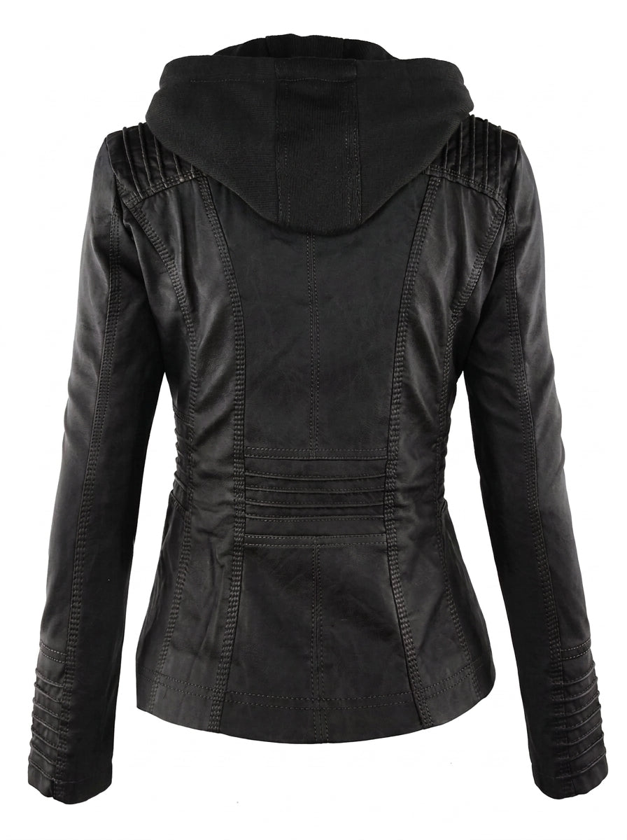 Susan | Hooded Leather-Look Jacket