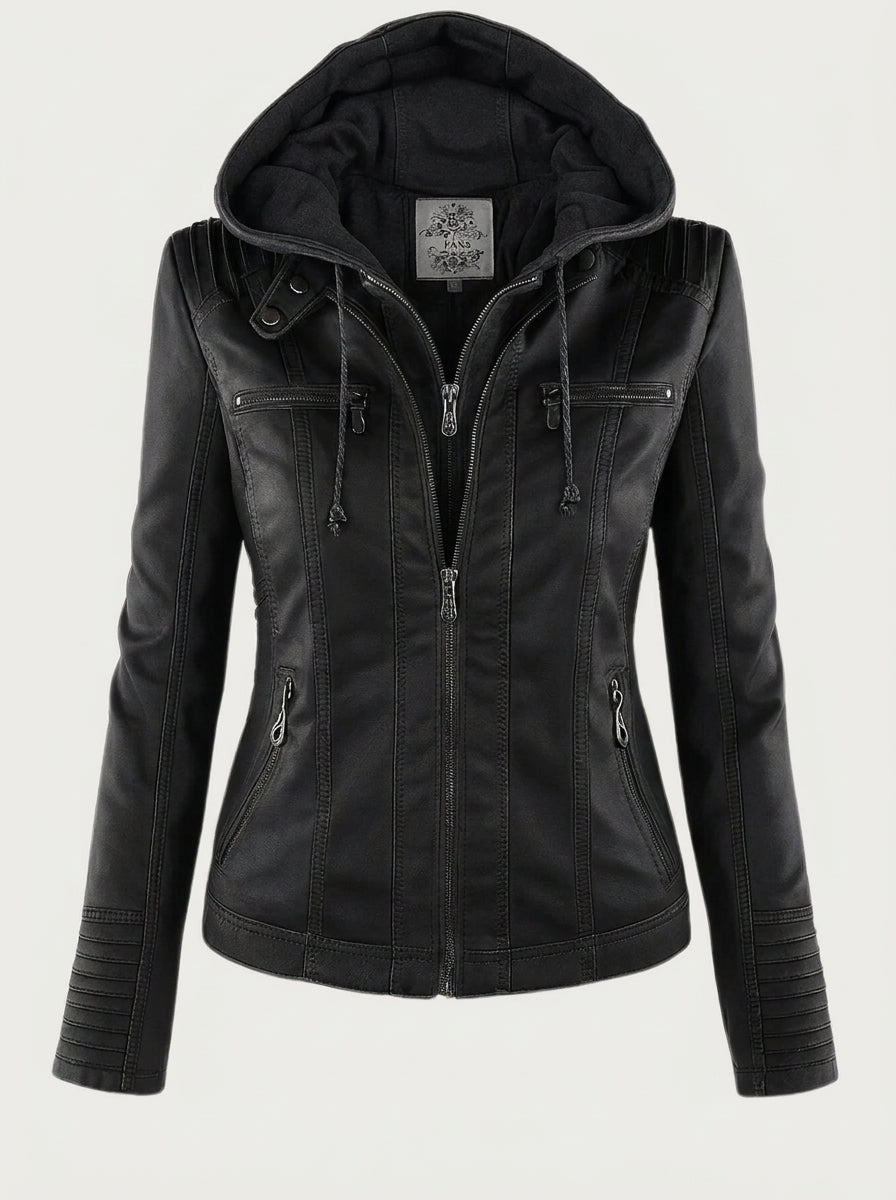 Susan | Hooded Leather-Look Jacket