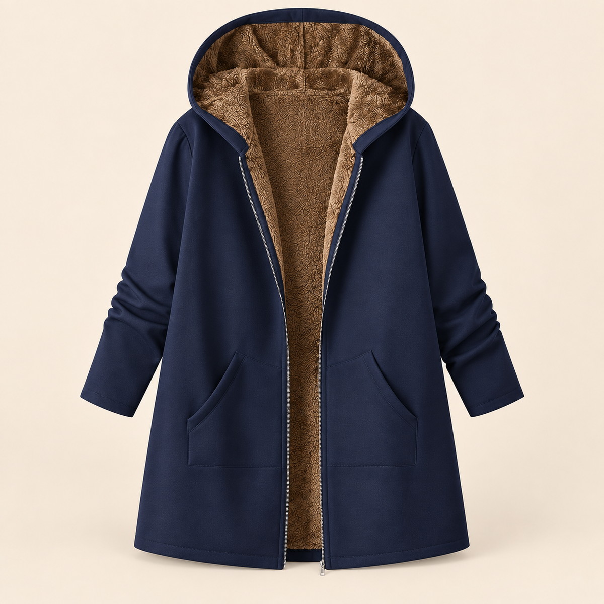 Evelyn | Cozy Lined Hooded Coat