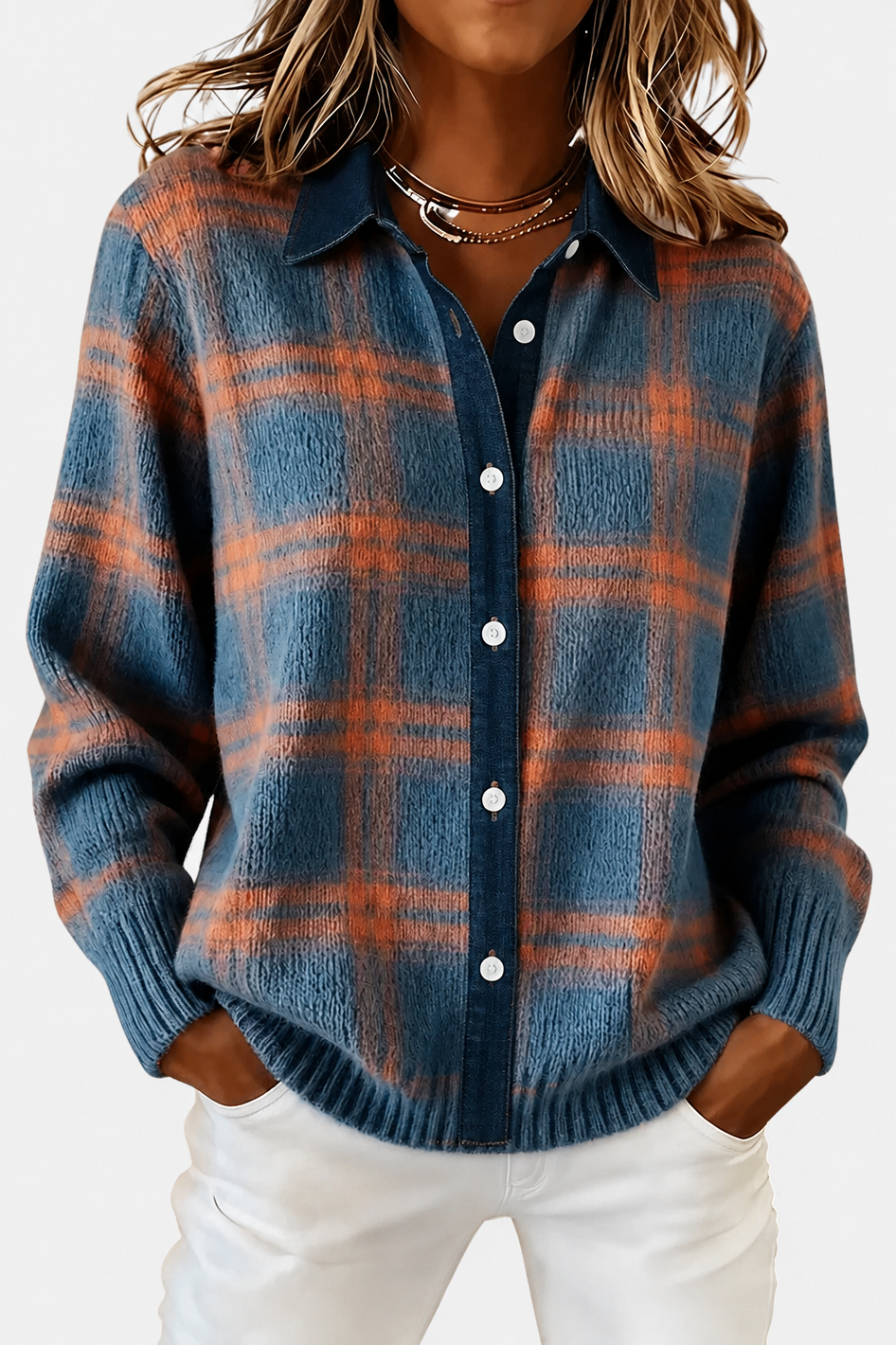 Lumi | Elegant Checkered Cardigan