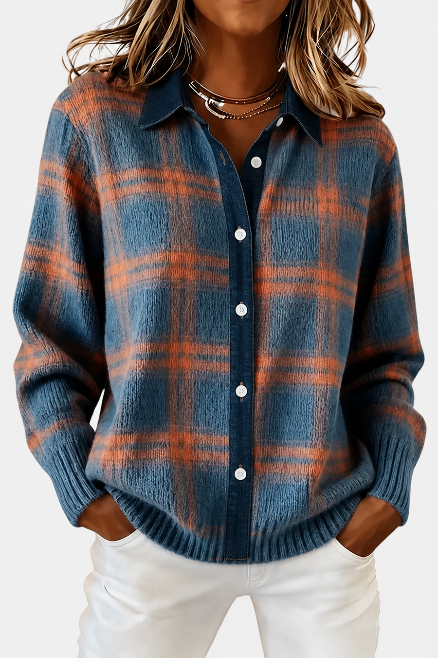 Lumi | Elegant Checkered Cardigan
