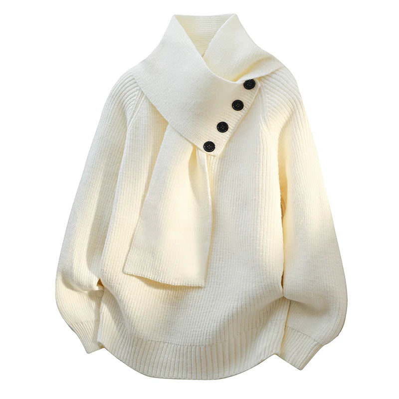 Arielle | Comfortable Scarf Collar Sweater