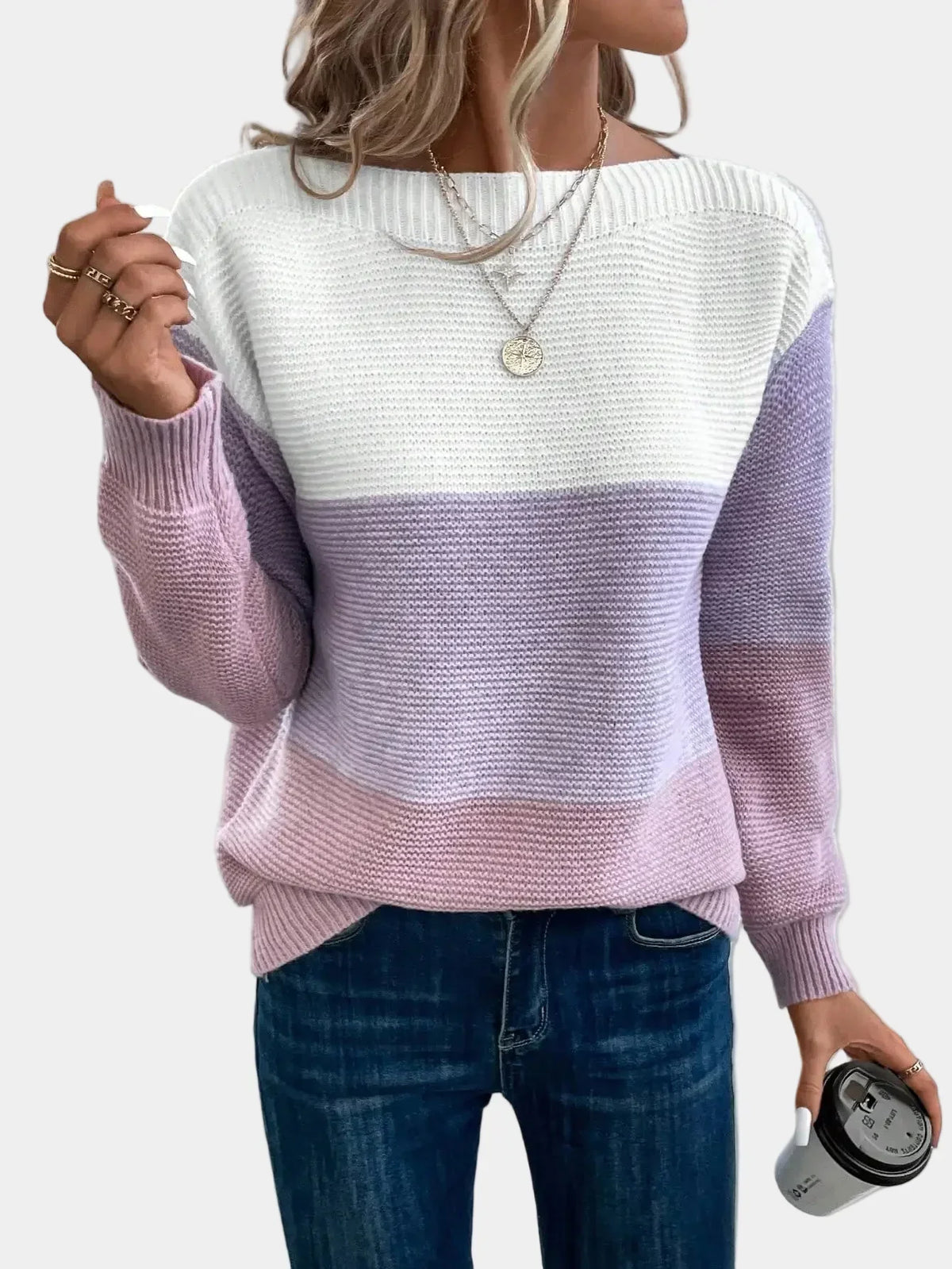 Cyraline | Stylish Ombre Knitted Sweater