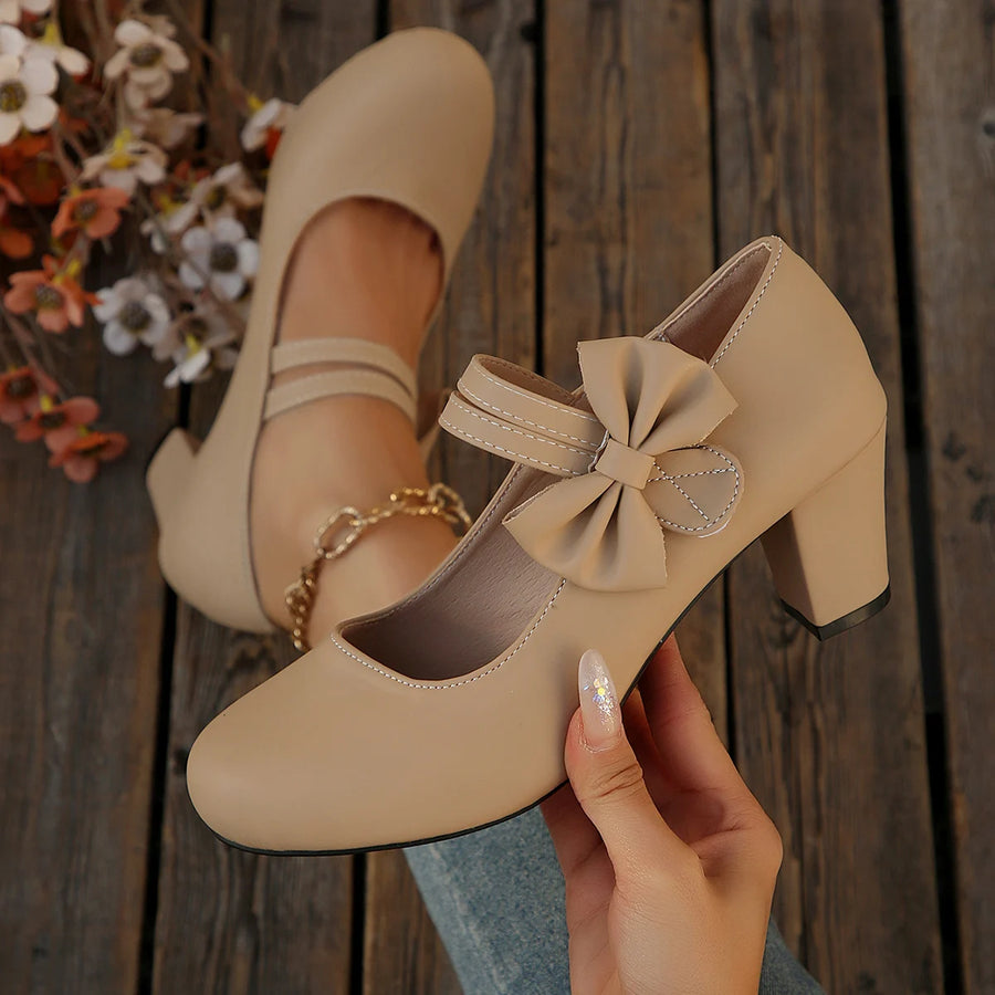 Vivienne | Bow Detail Mary Jane Heels