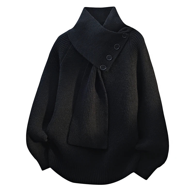 Arielle | Comfortable Scarf Collar Sweater