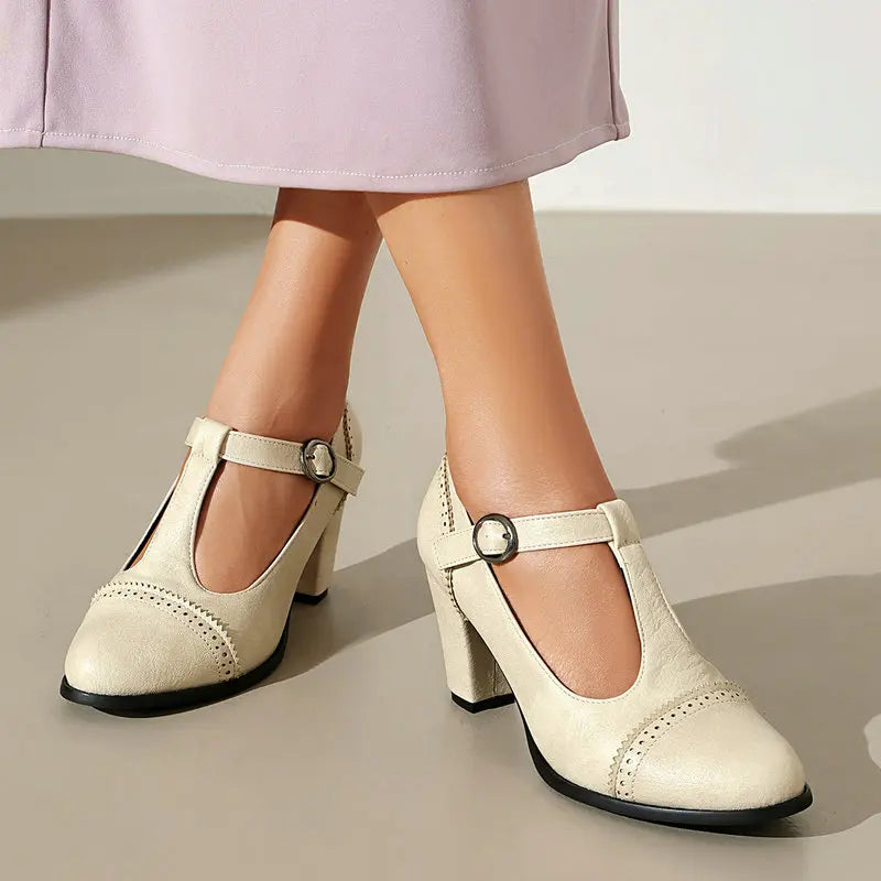 Elise | Elegant T-Strap Mary Janes