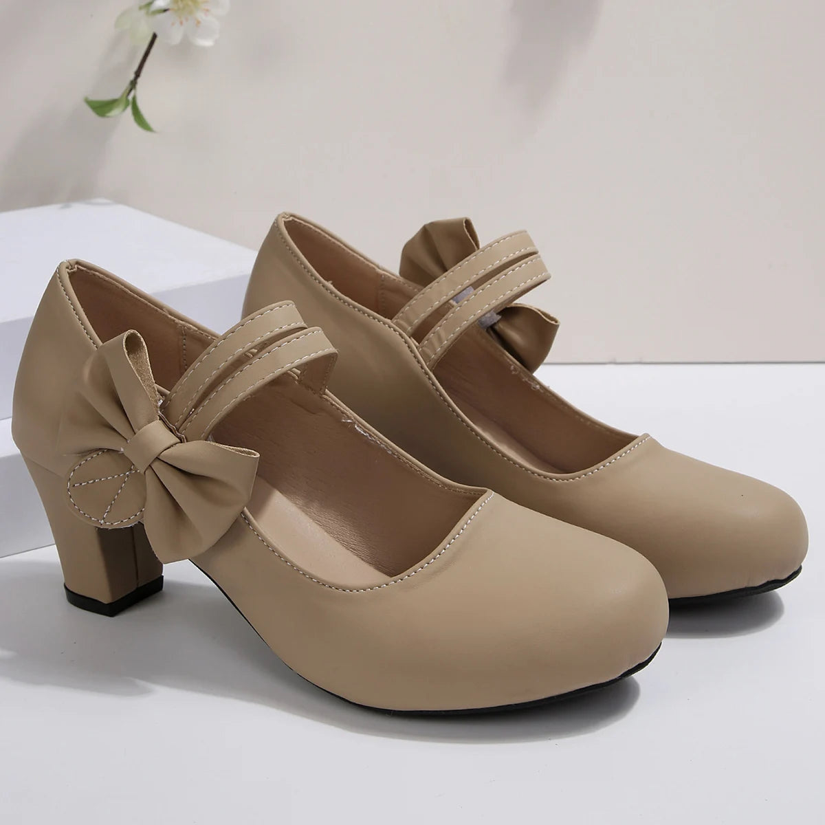 Vivienne | Bow Detail Mary Jane Heels