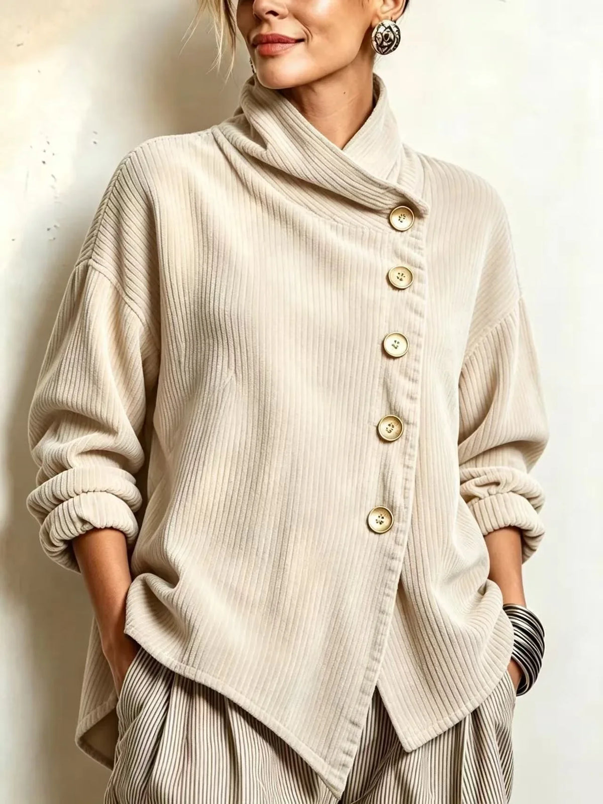Olivia | Corduroy Button-Up Top