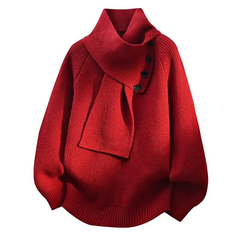 Arielle | Comfortable Scarf Collar Sweater