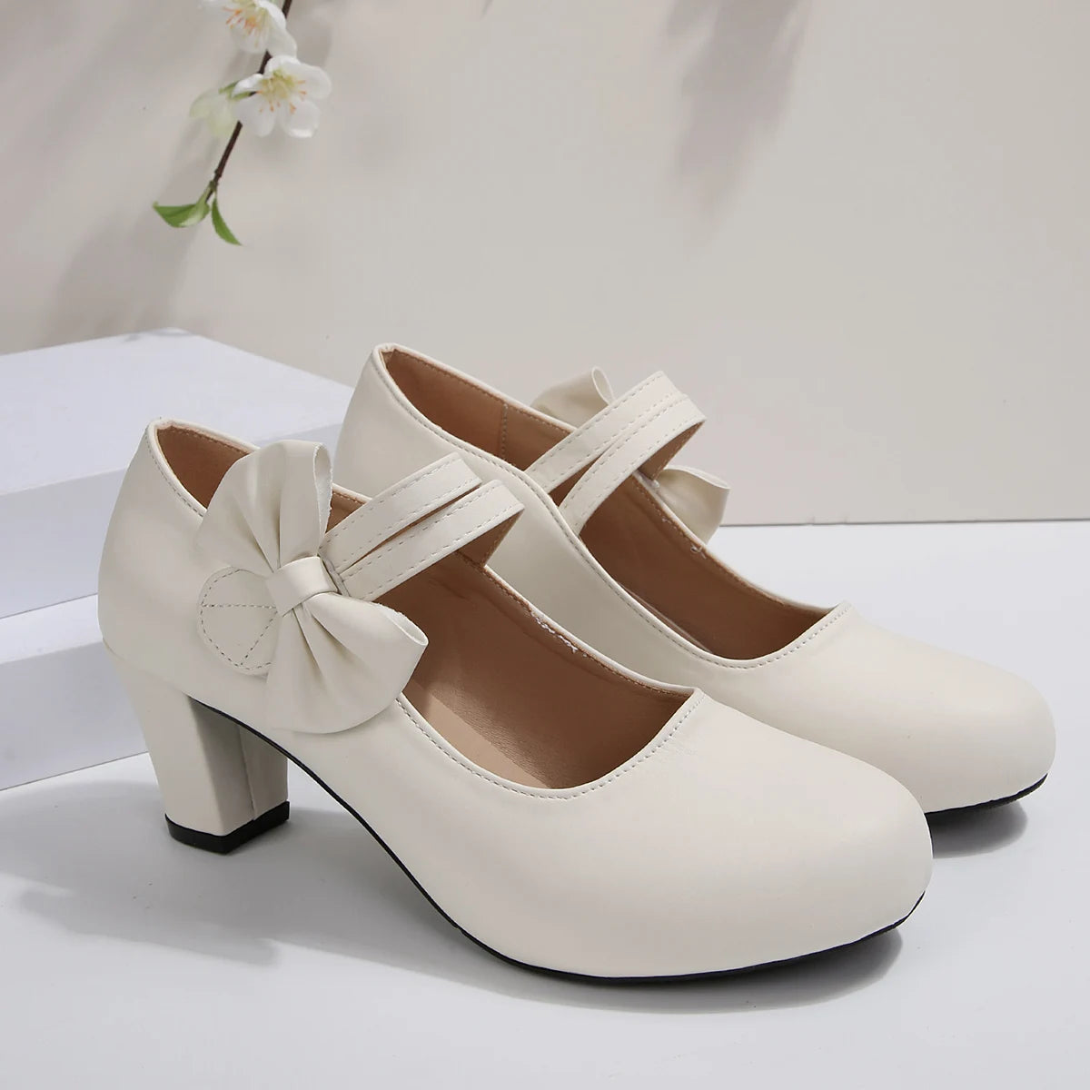 Vivienne | Bow Detail Mary Jane Heels