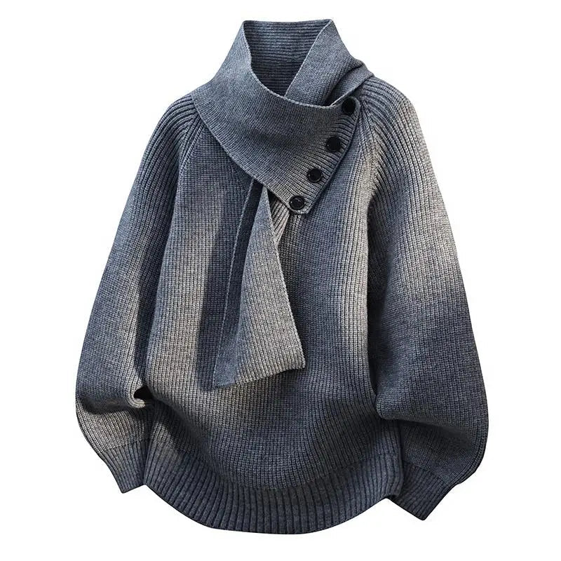 Arielle | Comfortable Scarf Collar Sweater