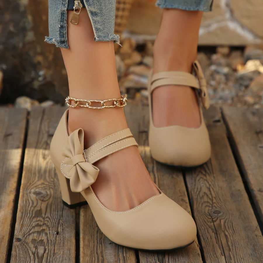 Vivienne | Bow Detail Mary Jane Heels