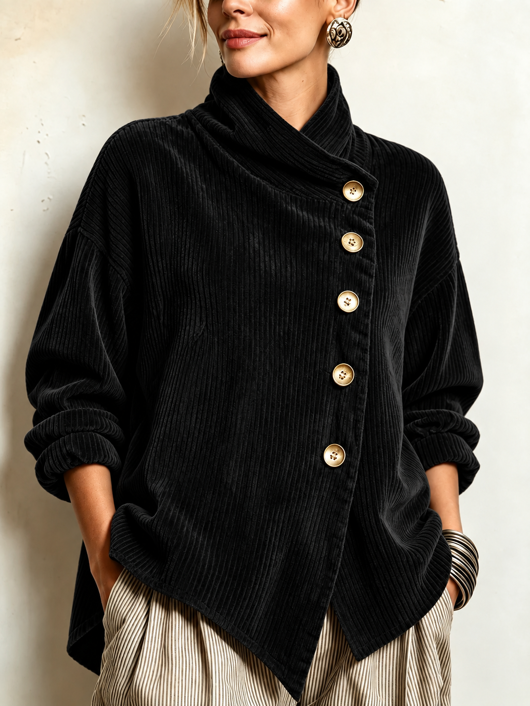 Olivia | Corduroy Button-Up Top