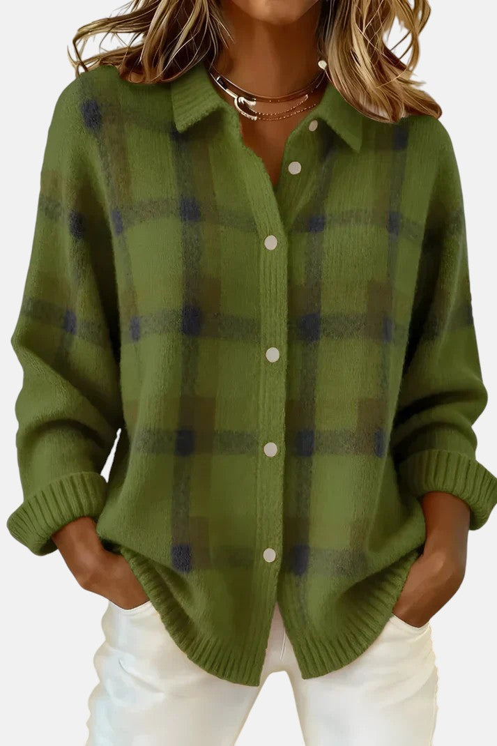 Lumi | Elegant Checkered Cardigan