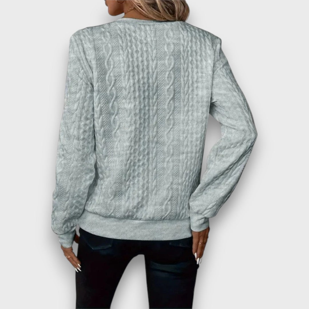 Solena – Zippered Pullover in Twisted Knit