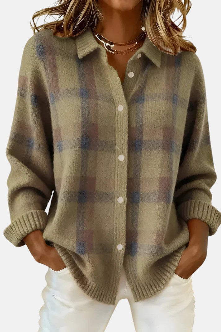 Lumi | Elegant Checkered Cardigan