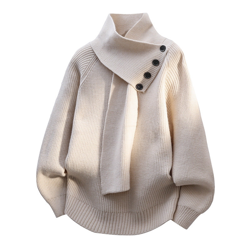 Arielle | Comfortable Scarf Collar Sweater