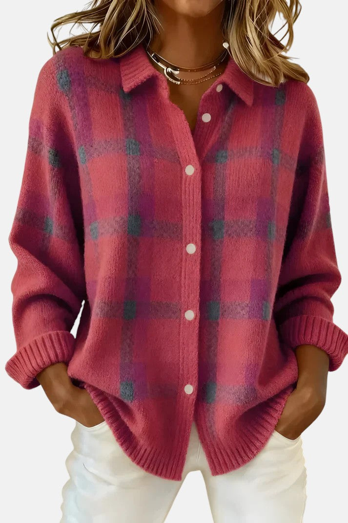 Lumi | Elegant Checkered Cardigan