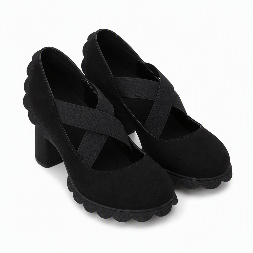Evelyn | Cross-Strap Block Heels