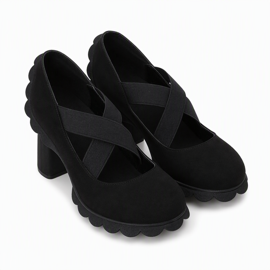 Evelyn | Cross-Strap Block Heels