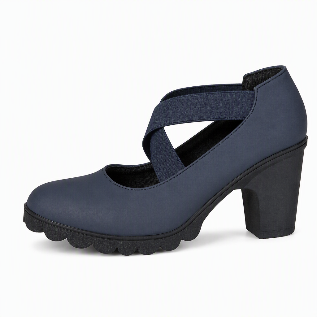 Evelyn | Cross-Strap Block Heels