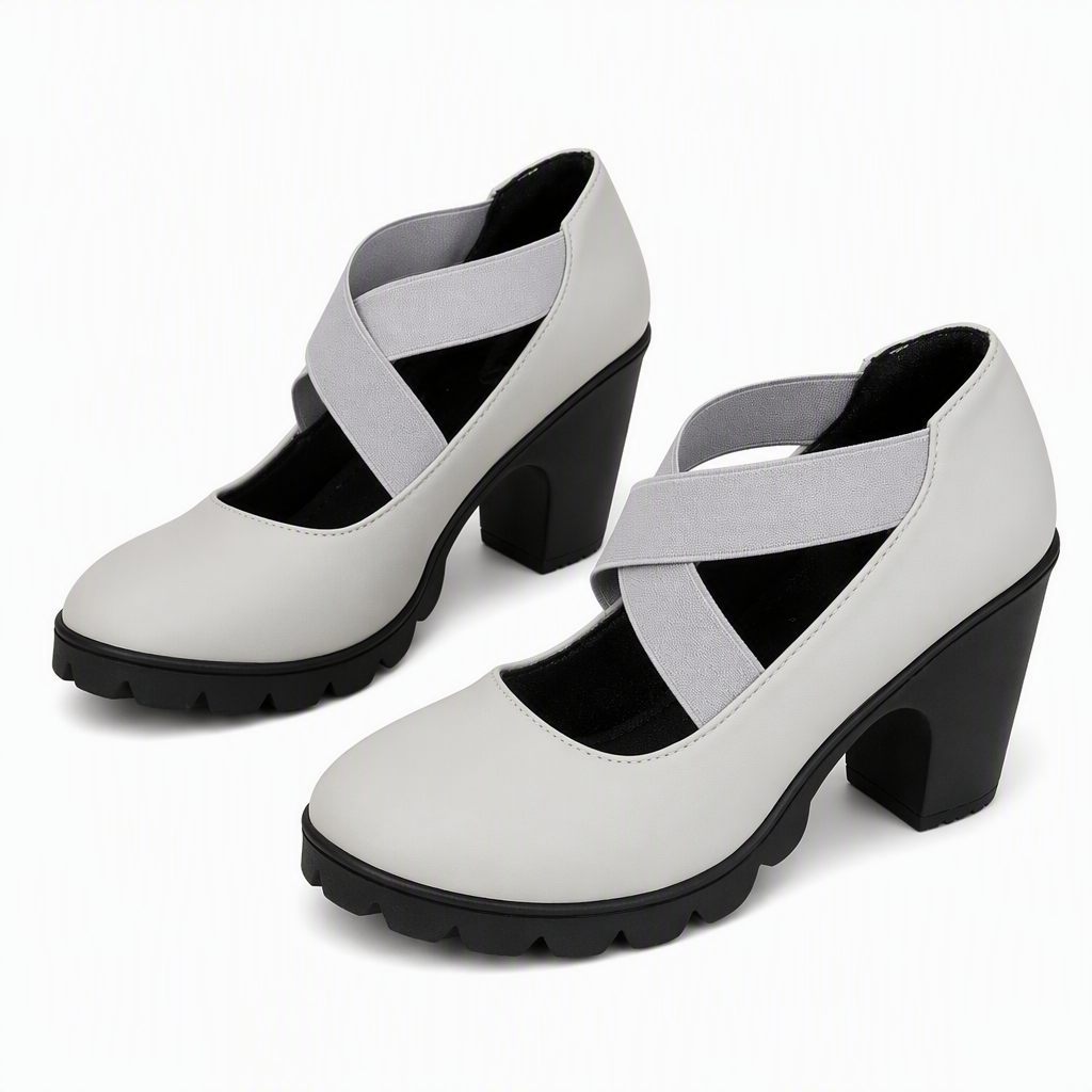 Evelyn | Cross-Strap Block Heels