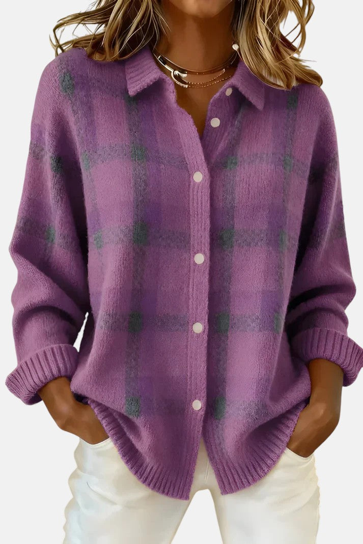 Lumi | Elegant Checkered Cardigan